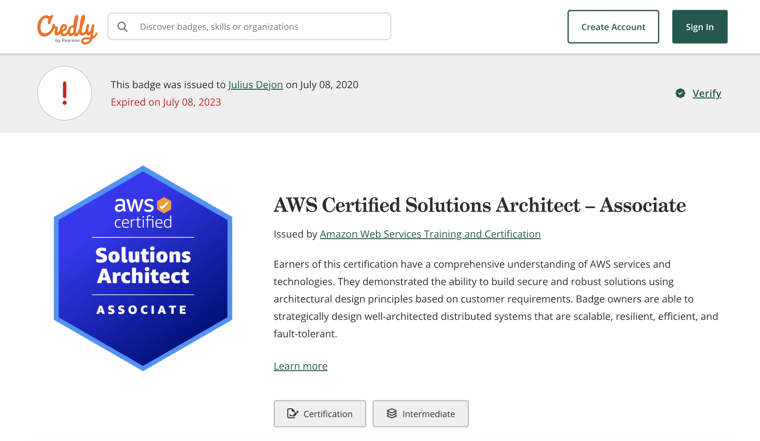 sol arch certificate sol-arch-certificate